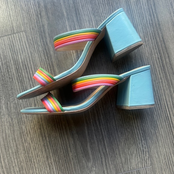 Rainbow leather block heels - Picture 3 of 5
